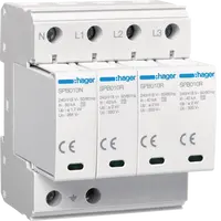 Surge Protection Device 4P T2 TNS/TT Uc 320V In 40kA Imax 100kA  remote contact
