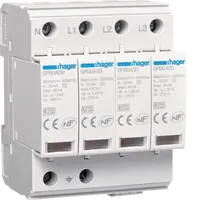 Surge Protection Device 4P T2 TNS/TT Uc 275V In 20kA Imax 40kA remote contact