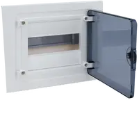 Small distributor,golf,flush,1row,8M,IP40,MS-terminal,ANZ,N+PE,transparent door
