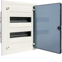 Small distributor,golf,flush,2row,24M,IP40,MS-terminal,ANZ,N+PE,transparent door