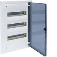Small distributor,golf,flush,3row,36M,IP40,MS-terminal,ANZ,N+PE,transparent door