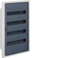 Small distributor,golf,flush,4row,IP40,72M,MS-terminal,ANZ,N+PE,transparent door