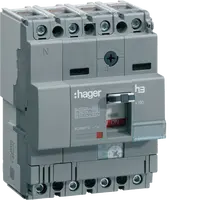 Moulded Case Circuit Breaker h3 x160 TM ADJ 4P4D N0-100% 80A 40kA CTC