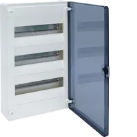 Small distributor,golf,surface,3row,IP40,36M,MS-terminal,ANZ,N+PE,transpare door