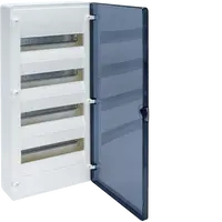 Small distributor,golf,surface,4row,IP40,48M,MS-terminal,ANZ,N+PE,transpare door