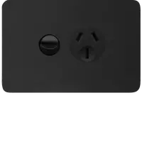Allure  Single GPO 20A Matt Black