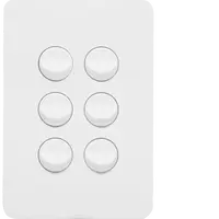 Allure 6 Gang Switch Plate cw mechs