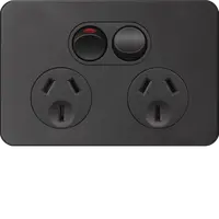 SIL. 10A twin socket Horz+ shutter MB