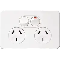 SIL. 10A twin socket Horz+ shutter MW
