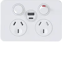 SIL. Twin Socket  + USB A+C  MW