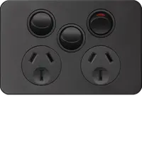 SIL. 10A twin socket Horz + mech MB