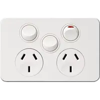 SIL. 10A twin socket Horz + mech MW