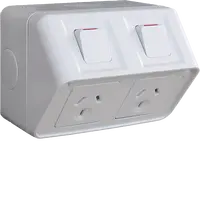 Socket IP53 twin horizontal 10A