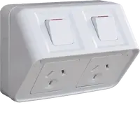 Socket IP53 Twin horizontal 10A Shallow mount