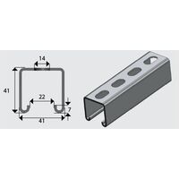 E1000S 41x41mm Slotted Channel/Strut HDG