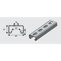 E3300S 41x21mm Slotted Channel/Strut HDG