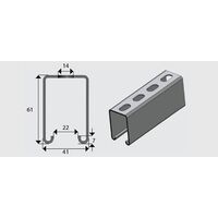 E5500S 41x61mm Slotted Channel/Strut HDG