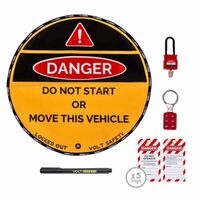 50cm Steering Wheel Lockout Cover Kit – Volt Safety [ LOCKOUT-SW-50-K ]