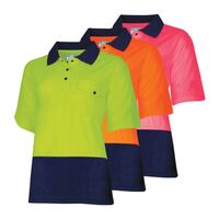 Womens Recycled Short Sleeve Hi-vis Polo Shirt – Bool [ POLO-B-TSW2415-ON-16 ]
