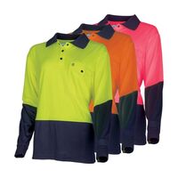 Womens Recycled Long Sleeve Hi-vis Polo Shirt – Bool [ POLO-B-TSW2425-ON-14 ]