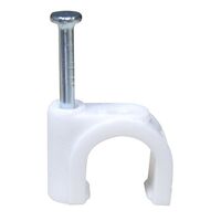 CABLE CLIP, WHITE PLASTIC, FOR CO-AX (RG11/213) [100]