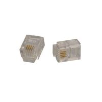 RJ MODULAR PLUG [10] PACK 6P4C FLAT MULTISTRAND