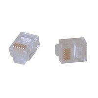 RJ MODULAR PLUG [100] PACK 6P6C ROUND SOLID CORE