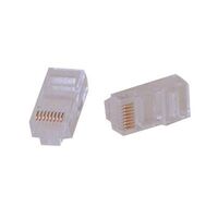 RJ MODULAR PLUG [100] PACK 8P8C ROUND SOLID CORE