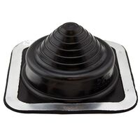 FLASHING #3, 5-127mm PIPE 221 x 221mm BASE, BLACK PREM
