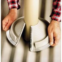 FLASHING, 20-70mm PIPE 160mm OD BASE, BLACK RETROFIT