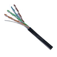 CABLE, CAT6 GEL FILLED, EXT SOLID, 23AWG 4P, BLACK 305m