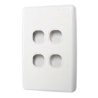 SWITCH PLATE ONLY, NO MECHS 4 GANG WITH COVER, WHITE