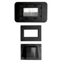 WALL PLATE, COMBINATION FLUSH AND BULL NOSE BRUSH, BLACK