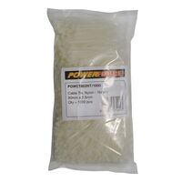 CABLE TIE, NYLON - NATURAL 80mm x 2.5mm [1000] PACK
