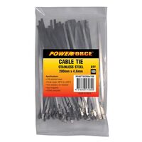 CABLE TIE, 316 STAINLESS STEEL 200mm x 4.6mm [100] PACK