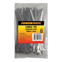 CABLE TIE, 316 STAINLESS STEEL 200mm x 8mm [50] PACK