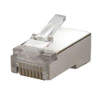 RJ MODULAR PLUG, 8P8C SHIELDED ROUND MULTISTRAND, [100] JAR