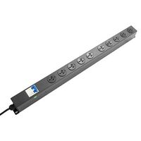 POWER RAIL, 10A, 10 OUTLET MCB, VERTICAL