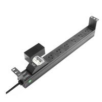 POWER RAIL, 10A, 6 OUTLET 1RU, MCB, HORIZONTAL