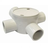 JUNCTION BOX PVC 20mm, 4 WAY SHALLOW GREY (10)