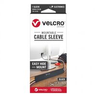 VELCRO MOUNTABLE CABLE SLEEVE BLACK, 90cm x 14.6cm