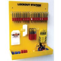 LOCKOUT STATION KIT, WALLMOUNT LARGE SIZE FOR 20 LOCKS