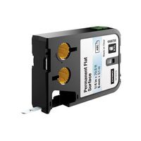 POLYESTER TAPE, PERMANENT BLACK ON CLEAR, 6mm x 9.1m