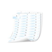 SHEET LABELS, WRAP, LAMINATED POLY, WHITE, 54 x 23mm [1008]