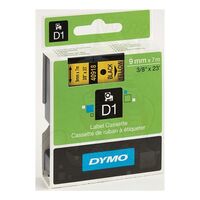 D1 STANDARD TAPE BLACK ON YELLOW,9mm x 7m