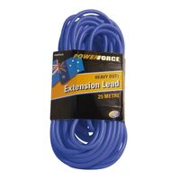 EXTENSION LEAD, 25m 15A EXTRA HEAVY DUTY, BLUE