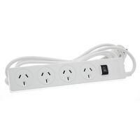 POWERBOARD 4 WAY SURGE O/LOAD PROTECTED 3m LEAD