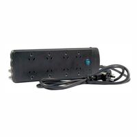 POWERBOARD BLACK 8 WAY SURGE PROTECTED