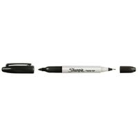 SHARPIE TWIN TIP MARKER FINE & ULTRA FINE TIPS, BLACK (12)