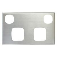 POWER POINT COVER PLATE DOUBLE STAINLESS STEEL